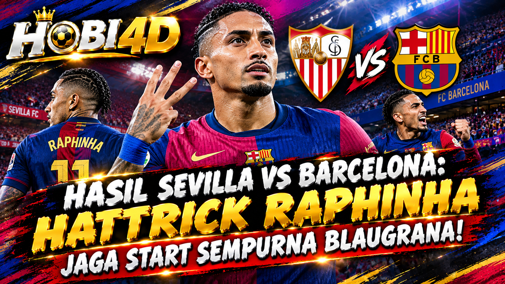 Hasil Sevilla vs Barcelona: Hattrick Raphinha Jaga Start Sempurna Blaugrana!