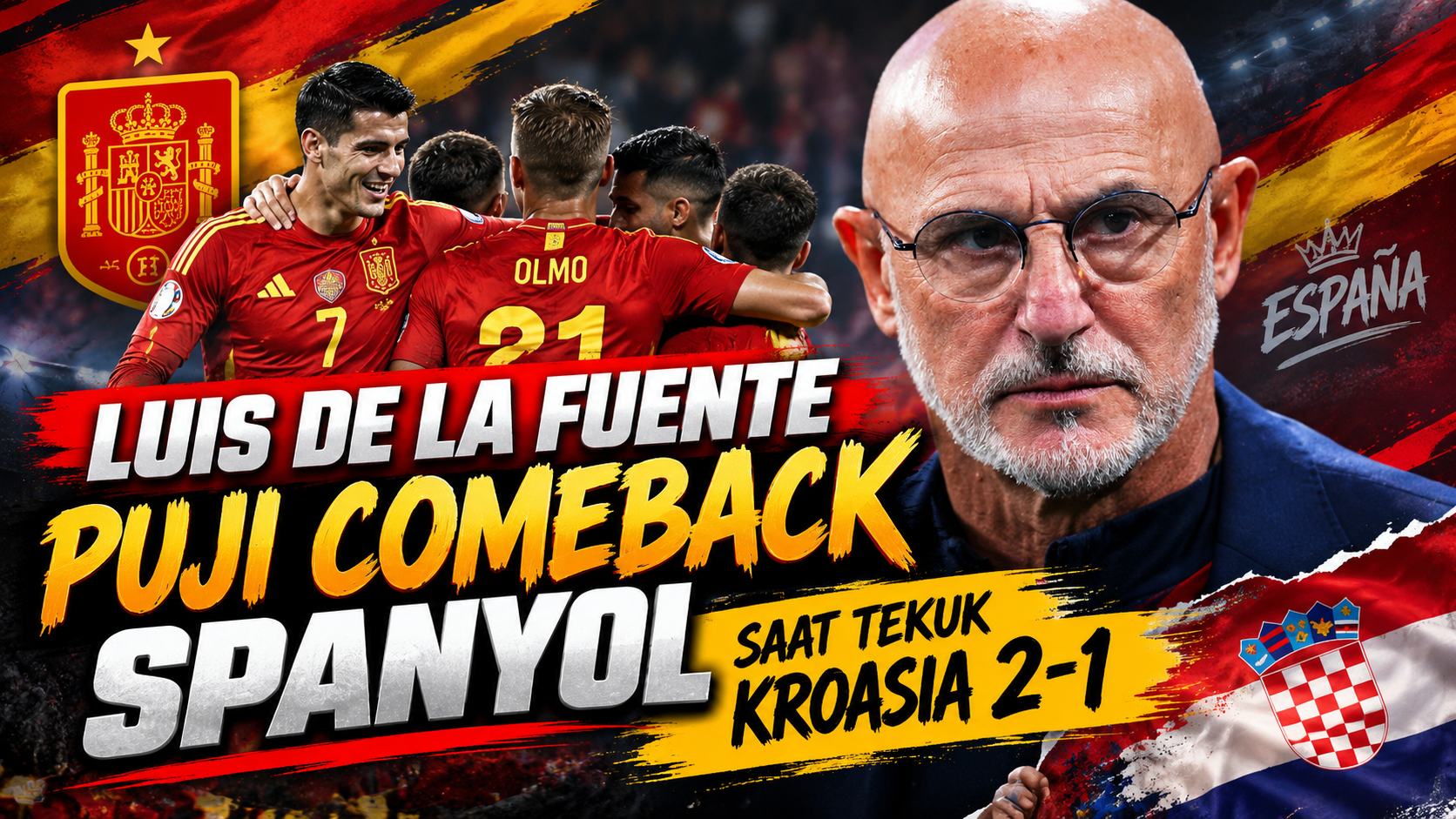 Luis de la Fuente Puji Comeback Spanyol saat Tekuk Kroasia 2-1